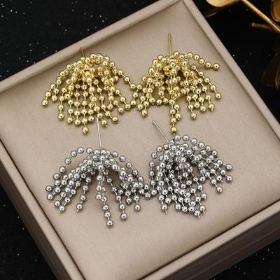 Exquisite Fireworks, Fringed Stud Earrings, High-End Wind-Sensitive Waterfall Earrings, Women'S Light Luxury Niche Personalized Ear Jewelry