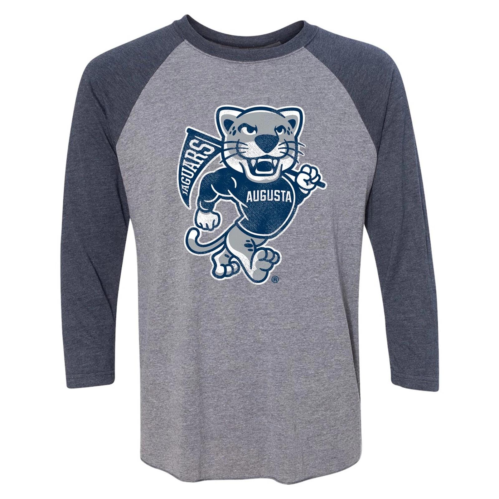 Augusta University Mascot Spirit Mark 3/4 Sleeve Raglan - Prem Htr / Vtg Navy XL