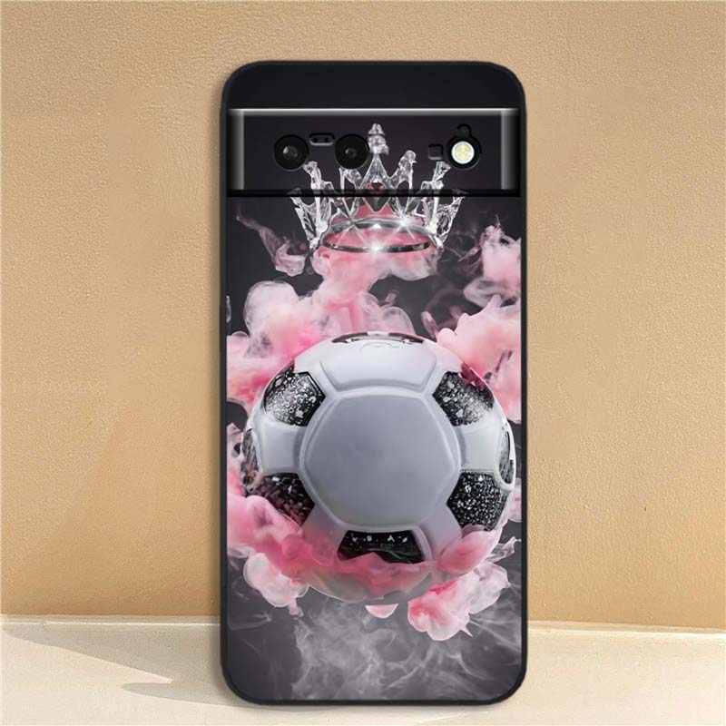 Anime Football Design Phone Case For Google Pixel 10 9a 9 8A 8 7 7A 6 6A Pro XL 2024 5G Black Soft TPU Silicone
