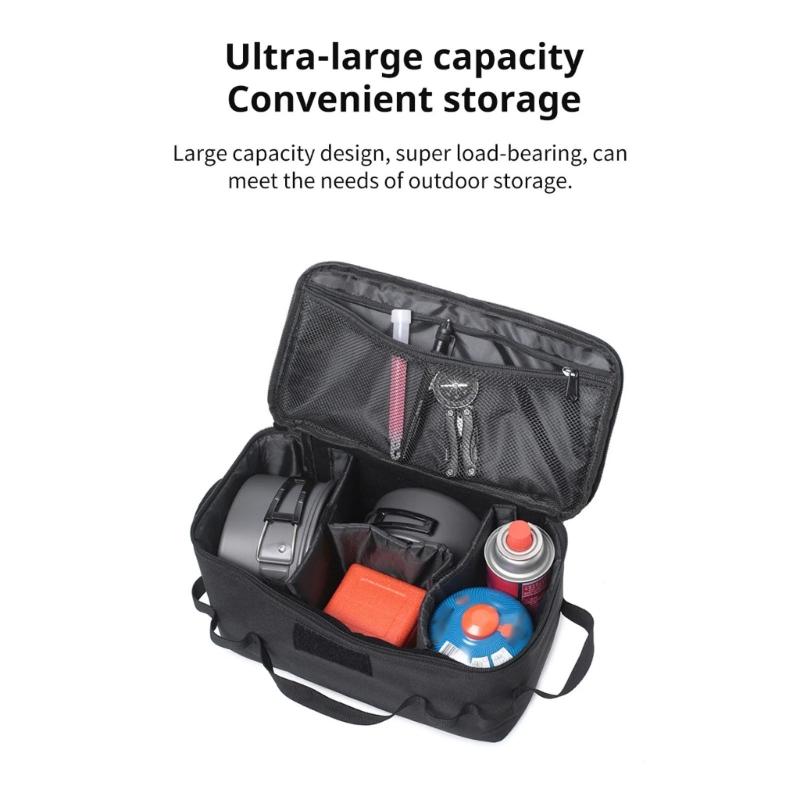 Portable Outdoor Organizer Bag with Compartments and Foldable Feature for Efficient Camping Equipment Management Picnics