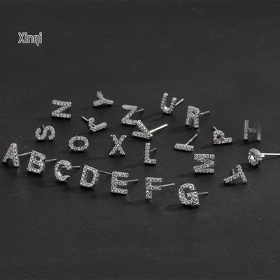 Street Style Diamond Alphabet Earrings: Romantic Travel-Inspired Simple Design for Women