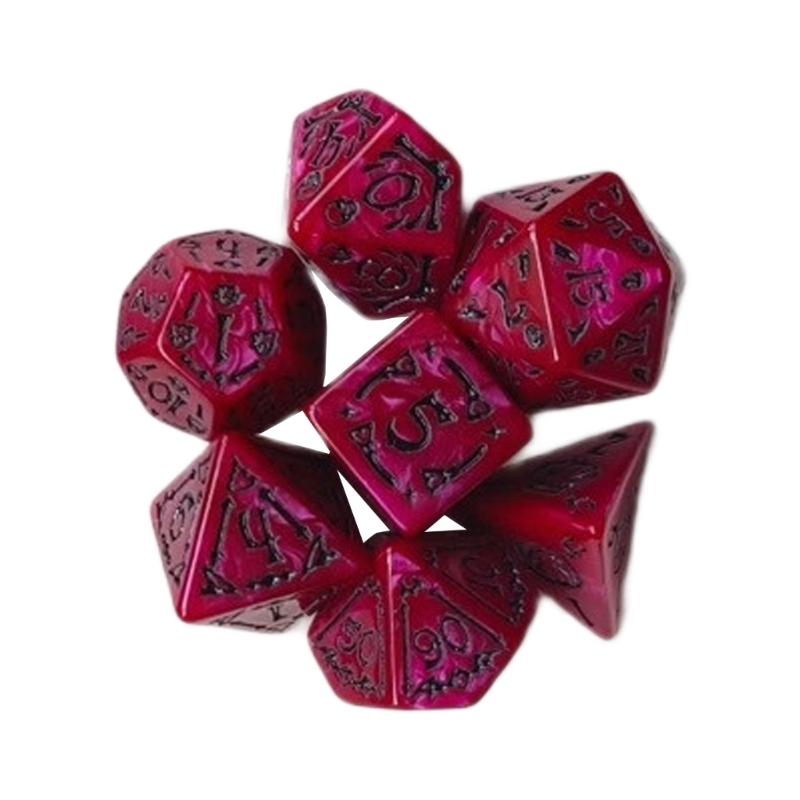 7Pcs Desktop Entertainment Acrylic Different Number of Face Dices Educational Digital Number Dices Various Shape Dices