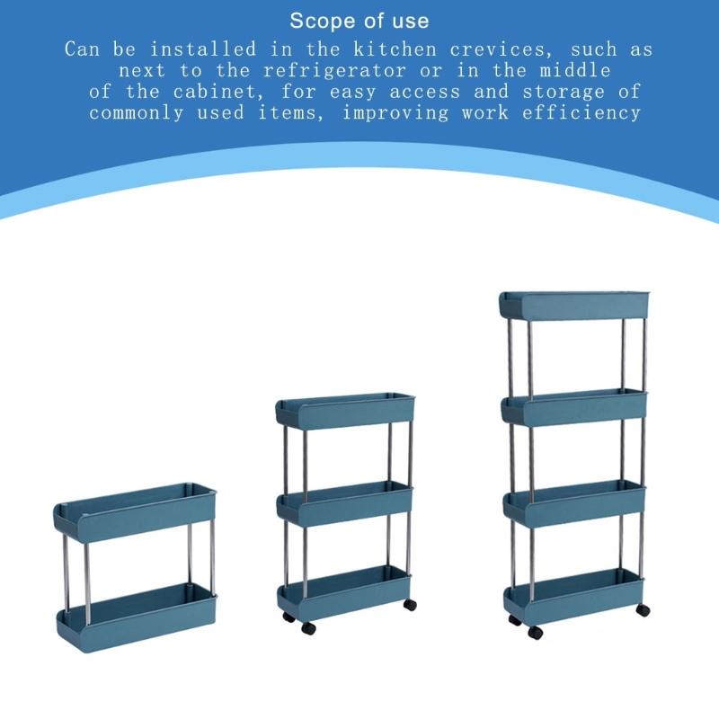 Versatile Rolling Storage Cart Practical Mobile Serving Trolley Functional Kitchen Storage Rack Kitchen Shelf