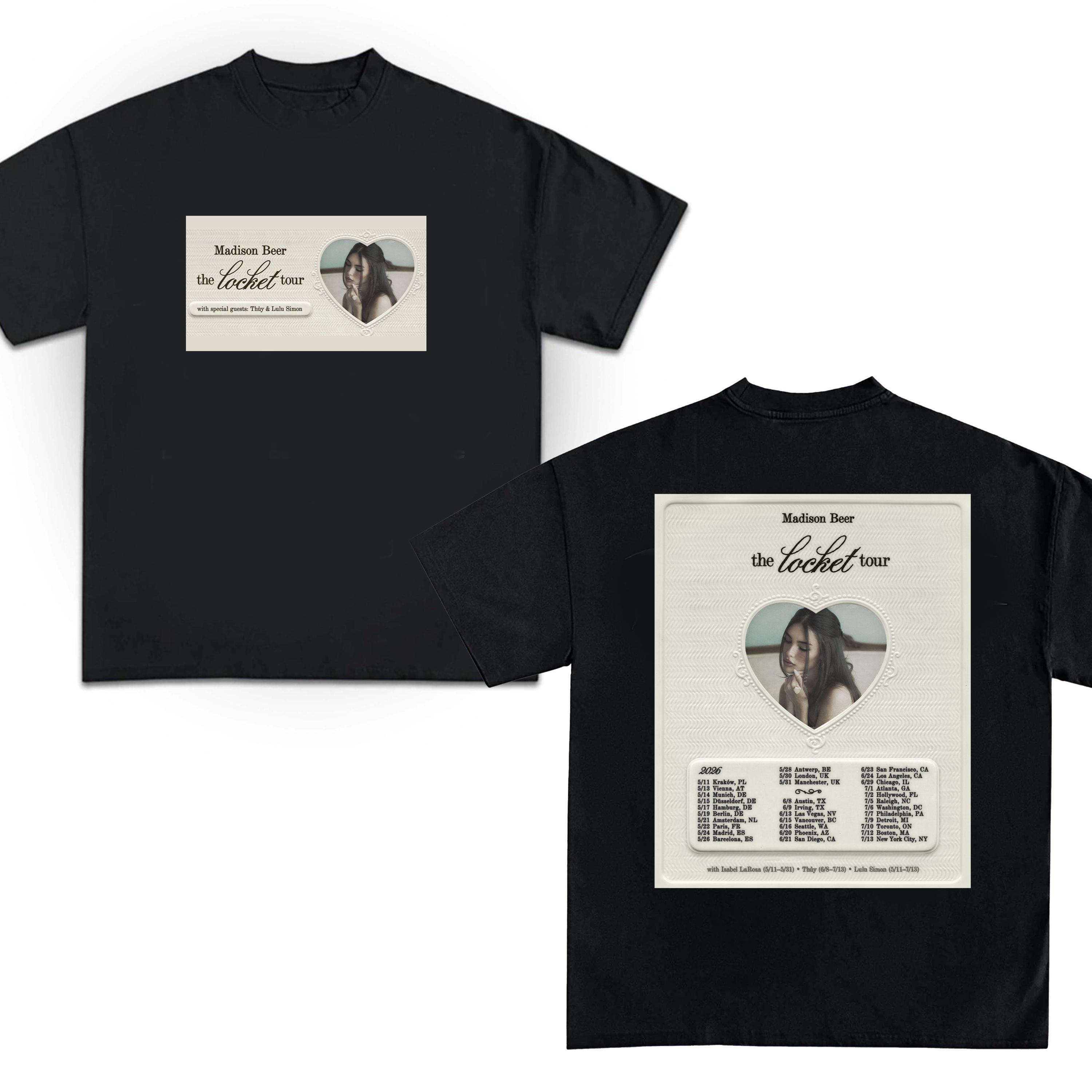 

Madison Beer The Locket Tour 2026 World Tour Cotton Tshirt Summer Mens and Womens Pop Music Y2K Fashion Short Sleeve Shirt M