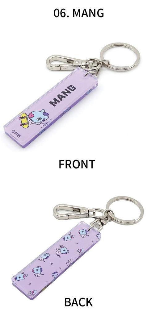 BT21 Acrylic Stick Keyring Keychain Accessory Character Cute TATA RJ CHIMMY COOKY SHOOKY MANG KOYA Gift Present Decoration Interior [Official] (MANG)