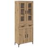 Highboard with Drawers 2 Pcs Artisan Oak Wood Based Material