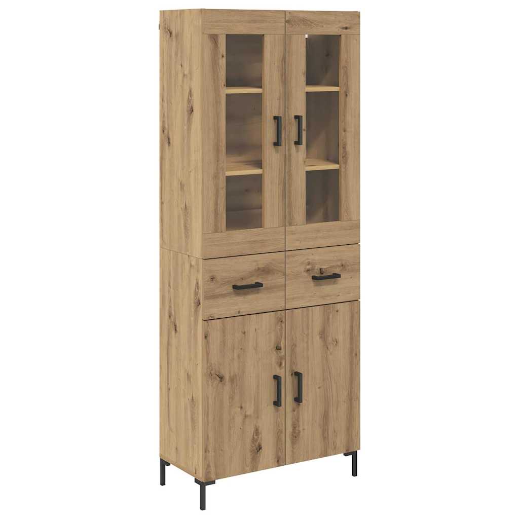 Highboard with Drawers 2 Pcs Artisan Oak Wood Based Material