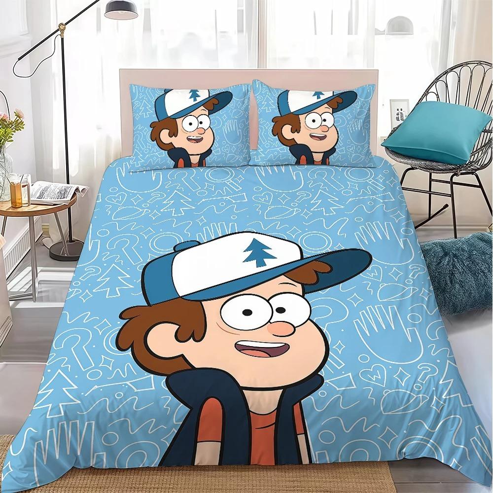 Cartoon G-Gravity Falls Bettwäsche-Set 3D-Druck Bettwäsche-Set Einzel-/Doppelbett Queen King Size Weiche Mikrofaser Studenten Junge Mädchen Geschenk