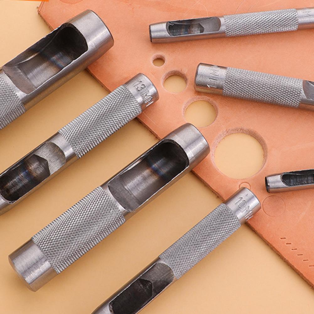 14pcs Leather Hole Punch Punching Tools Leather Hollow Round Drilling Puncher Kit  1-10mm Punching For Clothing Belt Canvas
