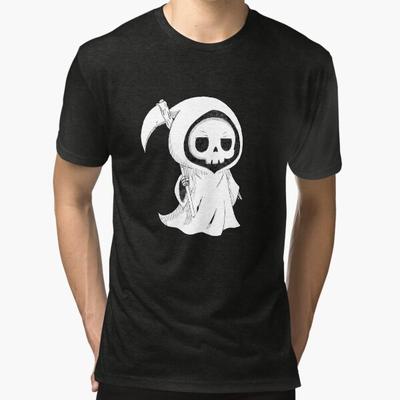 Herren Freizeithemden Kurzarm Tiny Reaper Schwarze T-Shirts Übergroße T-Shirts