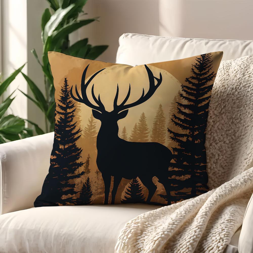 DDeer Silhouette Cushion Cover For Pillow Printing Sofa Decoration Home Car Room Coffee Shop Office Nordic Simplicity