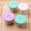 4Pcs Green Onion Fresh-Keeping Box With Lid Double-Layer Drainage Round Plastic Refrigerator Sealing Box Household