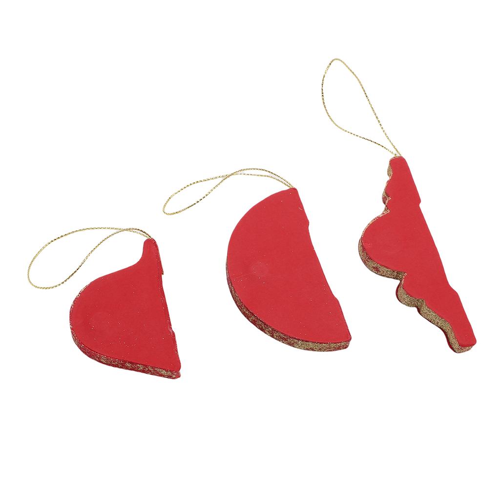 3 Pack Hanging Paper Xmas Tree Decorations Decorative Paper Lantern Ornament with Glitter Edge