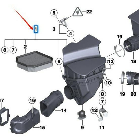 BMW Serie 5 (F10/F11/F18/LCI) Carcasa del filtro de aire