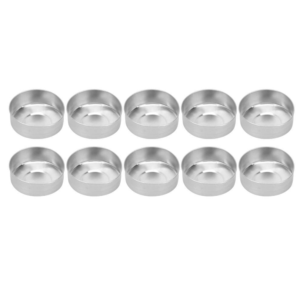 50 Pcs 1.37 X 1.37 X 0.55 In Candle Mold Container Aluminum Candle Shells for Outdoor Activities