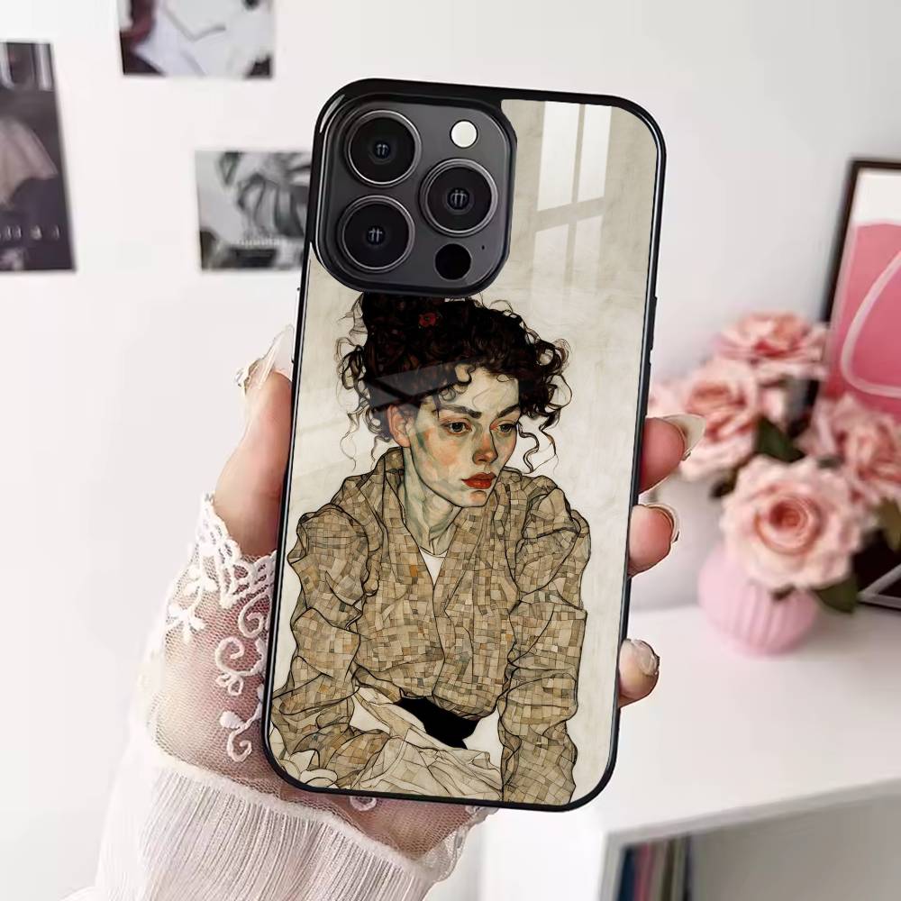 E-Egon S-Schiele Art Phone Case For iPhone 17,16,15,14,13,12,Plus,Pro,Max for Magsafe Magnetic Wireless Charging