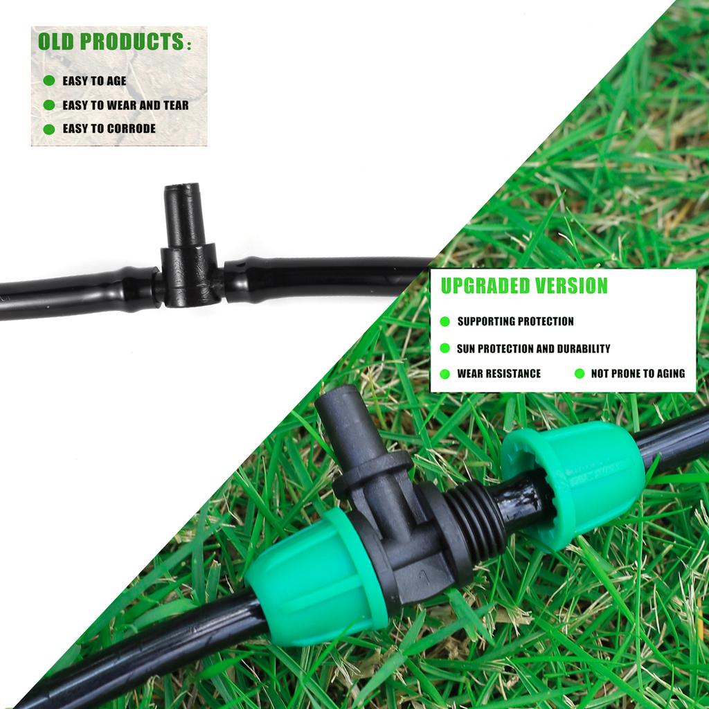 1/4" Pipe Plastic Locking Connector Barb Coupling Irrigation Connector Garden Watering Irrigation Diverter Pipe Fittings