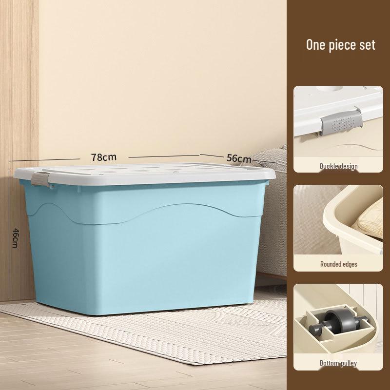 Extra Large Cream Storage Box for Books, Clothes, Quilts - Household Organization