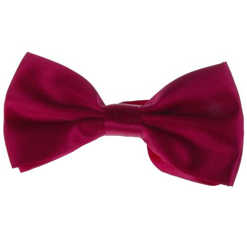 Men's Tuxedo Bow Tie Satin Pure Bowtie Party Wedding Wine Red