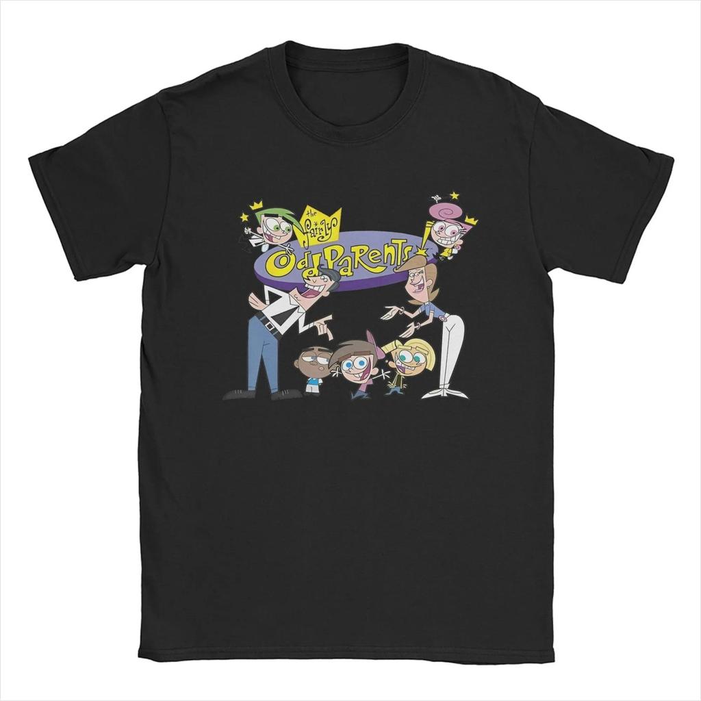 The Fairly Oddparents Vintage Bambini Film T-Shirt Uomo 100% Cotone Fantastica T-Shirt Cartone Animato Manica Corta Merchandising Taglia Larga