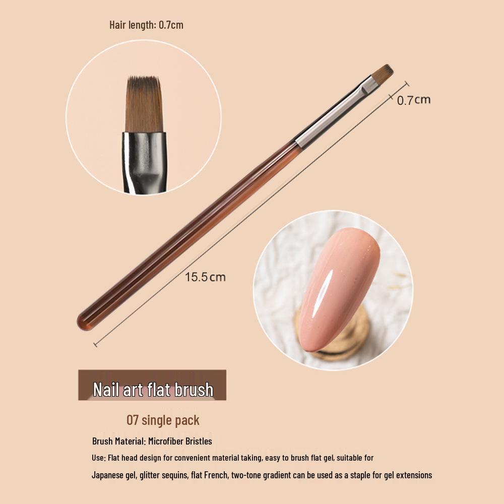 Ice Transparent Japanese Gray Nail Art Brush Set for Liner, Drawing, Flowers, and Gradient Gel