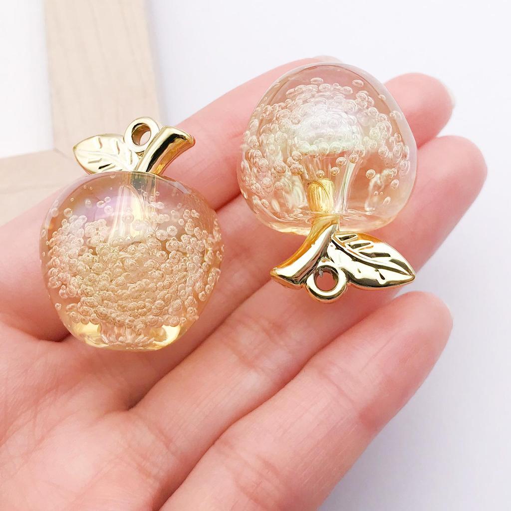 Colorful 3D Jelly Apple Pendant DIY Bracelet Necklace Earring Acrylic Jewelry Accessories