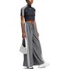 adidas Originals Women's Adilenium Tight Short Sleeve Turtleneck Crop Top Black IV9323