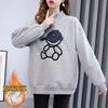 Spot Autumn and Winter Fleece Sweater Women's 2025 New Semi-turtleneck Loose Korean Version Cartoon Hat Jacket Tide #2086