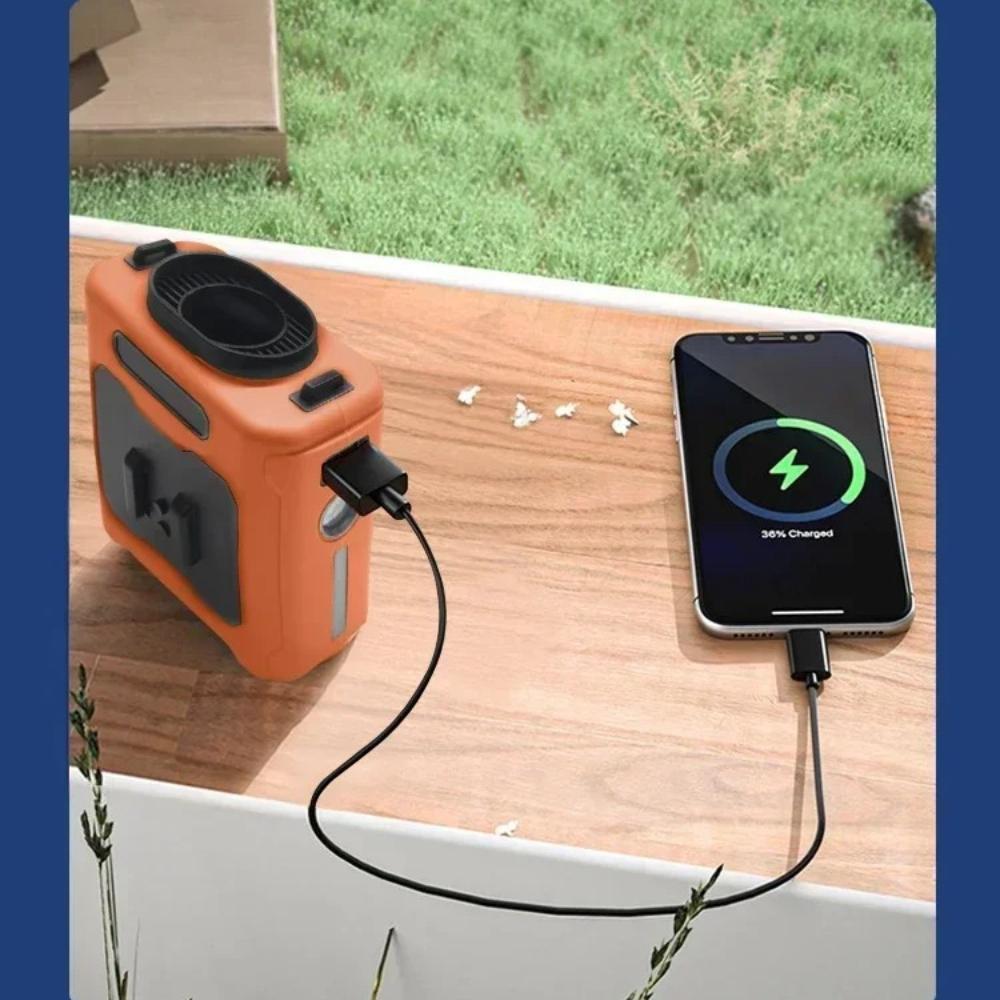 Portable Waist Fan 10000mAh with Power Bank LED Lighting Hanging Neck Fan 5 Speed Strong Airflow Cooling Fan for Outdoor Working