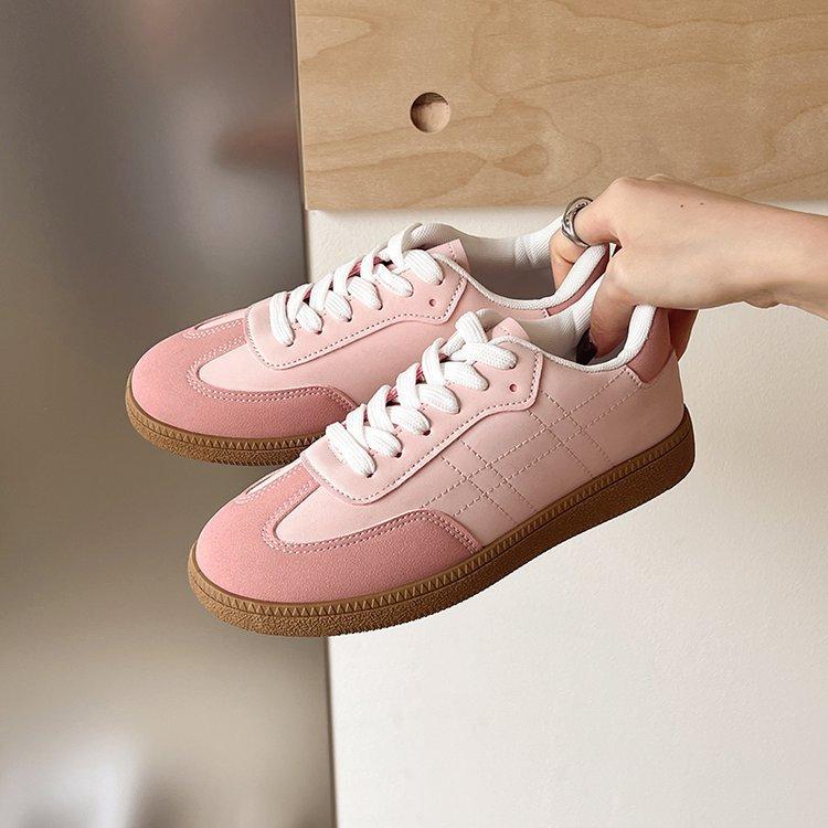 

Dexun shoes women s 2025 new versatile retro platform round head student casual shoes American board shoes sports Forrest Gump shoes 42 розовый