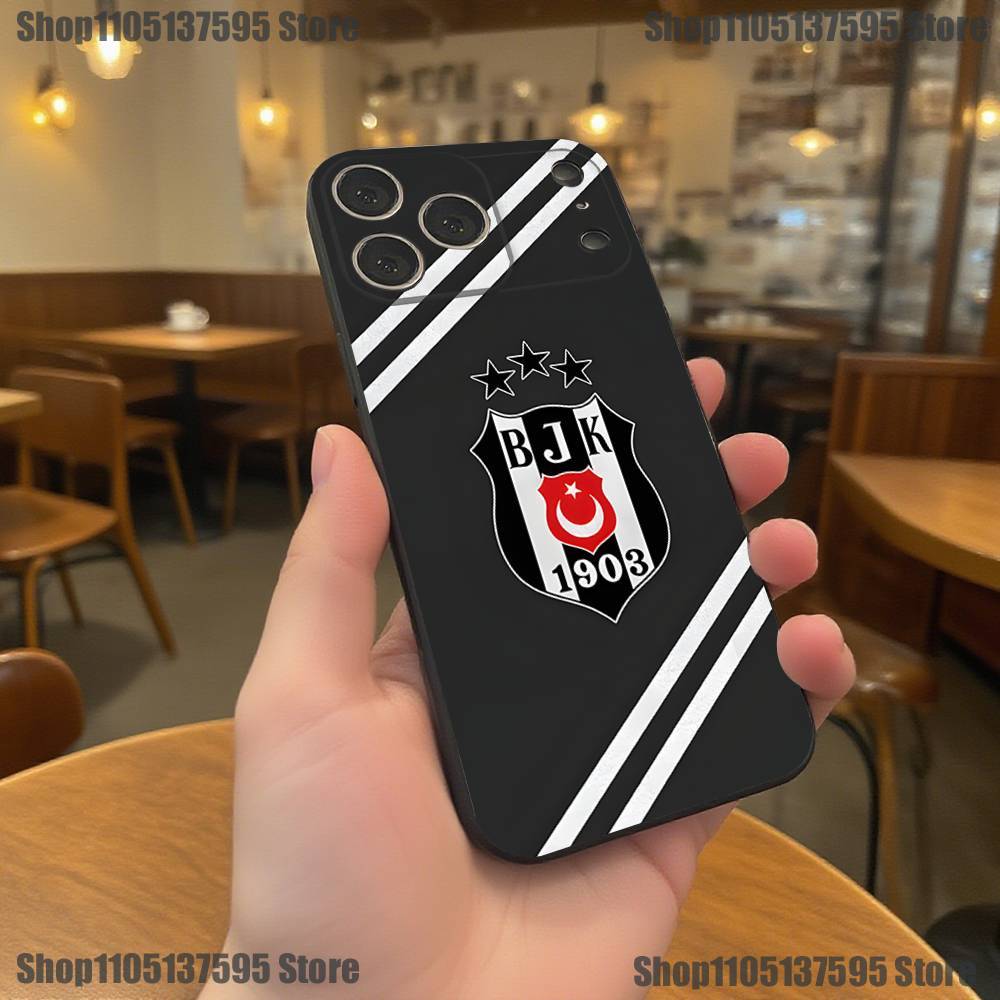 Modische B-besiktas B-BJK Handyhülle Für iPhone 17,16,15,14,13,12,11,Pro,XS,Max,XR,Plus,E,SE4,Mini Schwarze Weiche Hülle