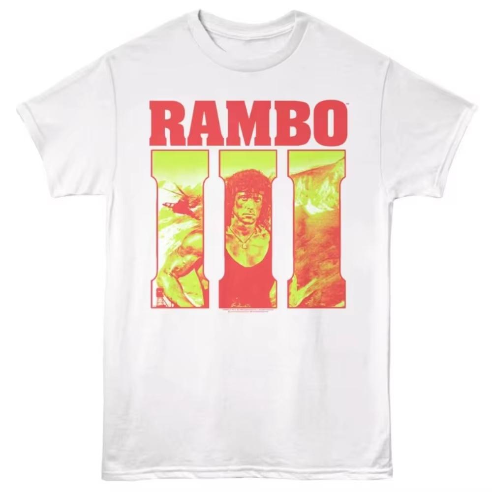 Rambo Print Tshirt Unisexs Summer Classic Action Movie Graphic Shortsleeved Casual Street Style Loose Fit Streetwear Graphic Top