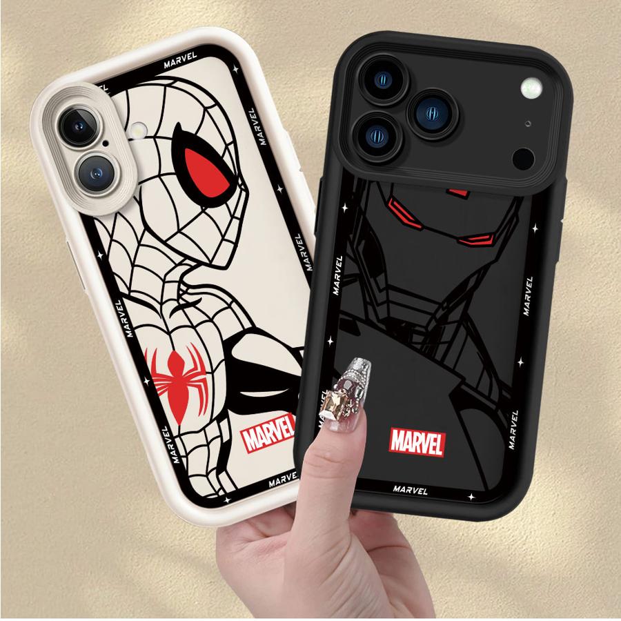 Marvel Spiderman Ironman Hülle für iPhone 16e 13 12 11 Pro Max 15 16 14 Plus XS Max XR 17 Air Weiche Abdeckung