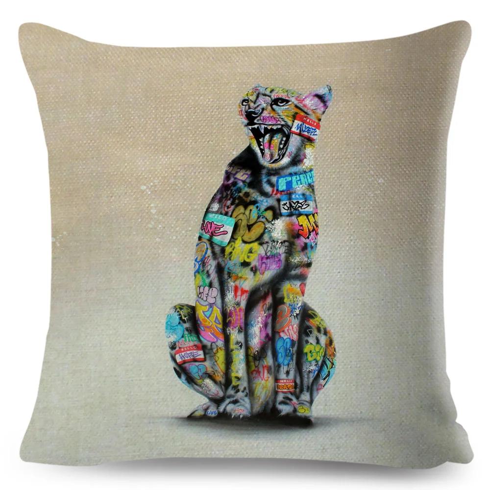 

Graffiti Gamepad Cushion Cover Decor Abstract Street Art Animal Hand Pillowcase for Sofa Home Polyester Pillow Case 45x45cm 12x12Inch