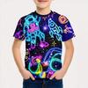 T-shirt Casual Stampate con Disegno di Astronauta Spaziale Moda Bambini