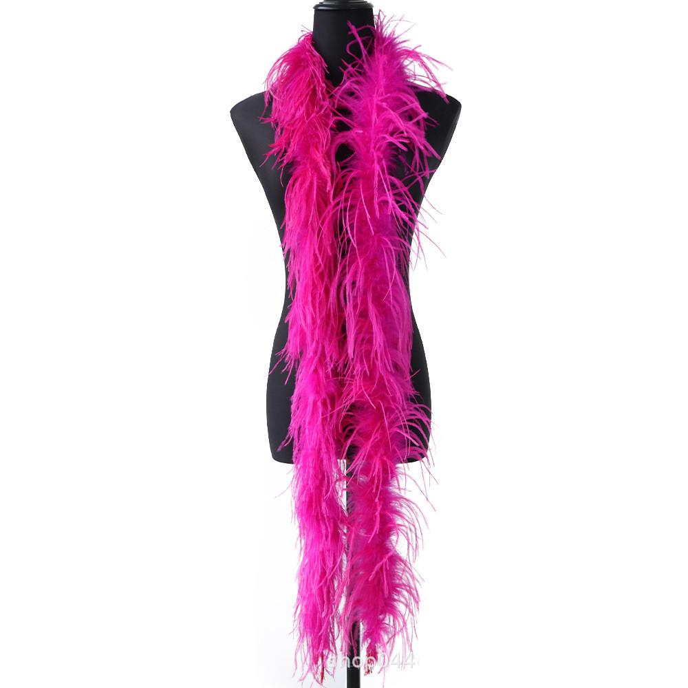 2 Meters/Bag South African Colorful Ostrich Feather Villus Fluff Bar Strip Dyed Pattern Performance Dress Hat Scarf
