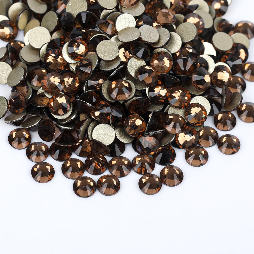 Weichen, Gold Bottom Glass Flat Bottom Diamond Nail Drill, Decorative Mobile Phone Case Diy Nail Accessories Rhinestone Jewelry