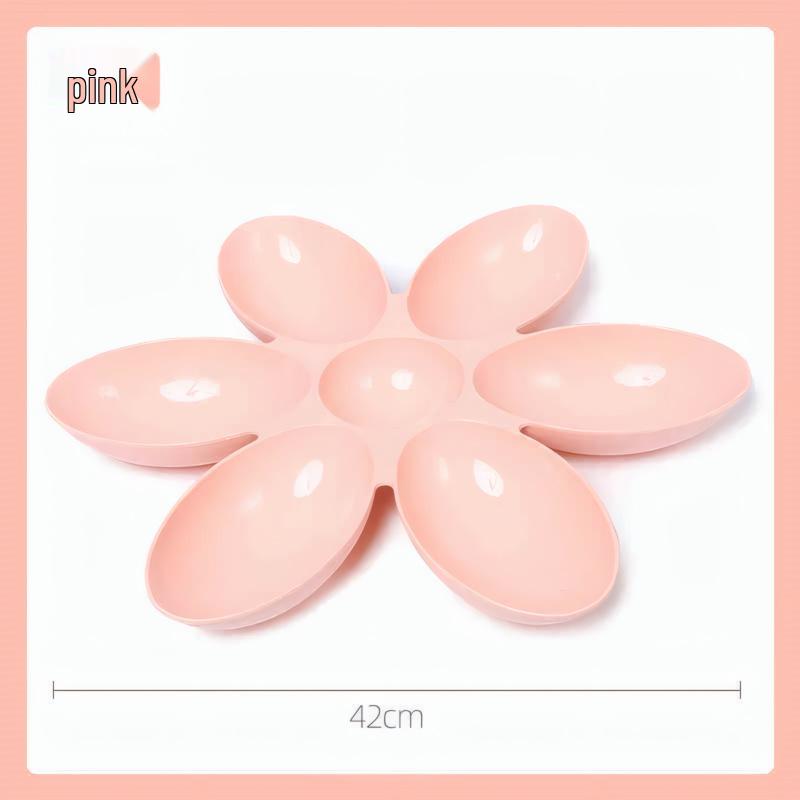 

Миска для корма с лепестками против кражи для нескольких кошек для котят и маленьких кошек - Шесть отделений розовый