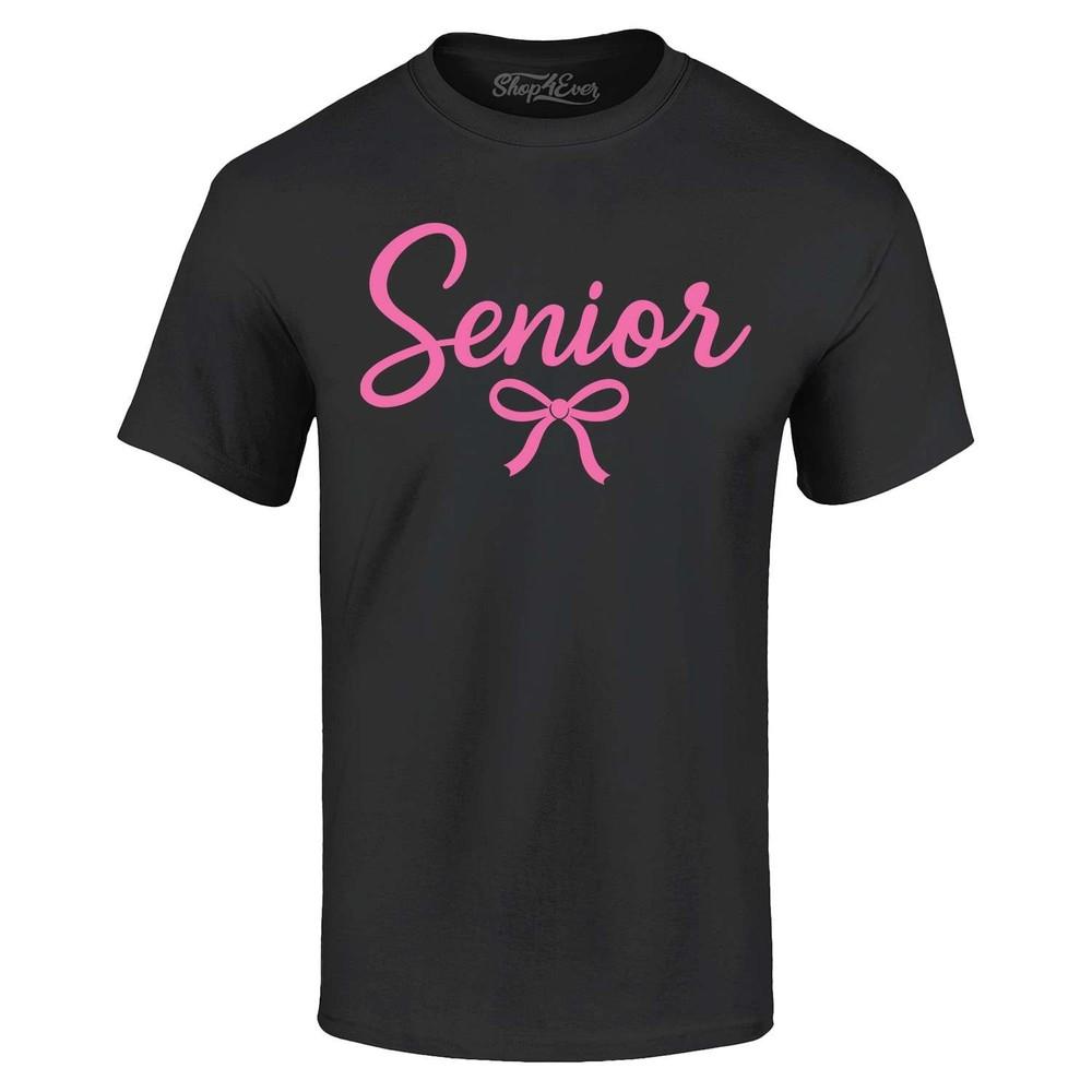 

Pink Ribbon Senior Bow T-shirt Cute Senior Graduate Shirt L