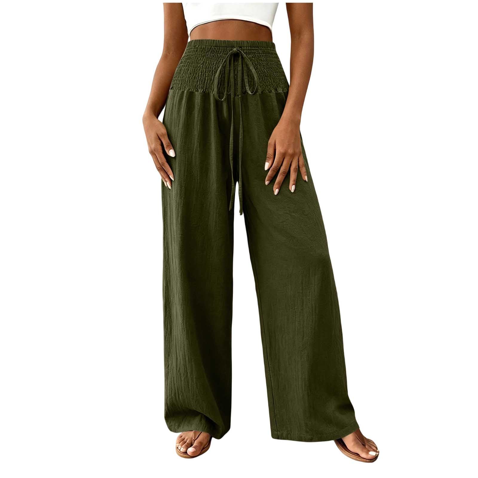 Women s Casual Drawstring Wide Leg Pants for Everyday Wear L