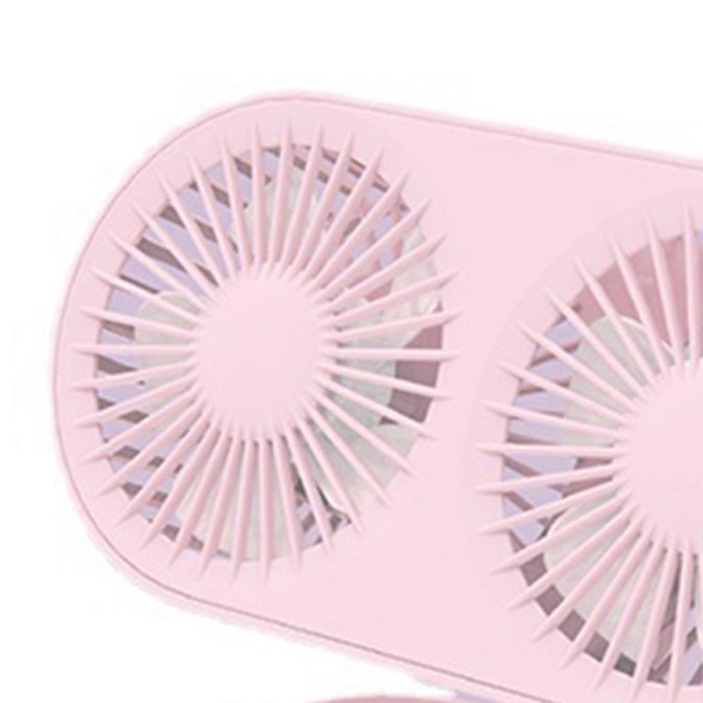 Desktop Double Blade Small Fan USB Mini Folding Desktop 2 Head Fan for Student Office Folding Dual