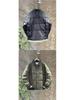 Herren Jacke aus Denim mit Patchwork und weiße Entendaunen: Modisch, Leicht, Zweiteiliges Design, Reverskragen, Einfarbige Winteroberbekleidung