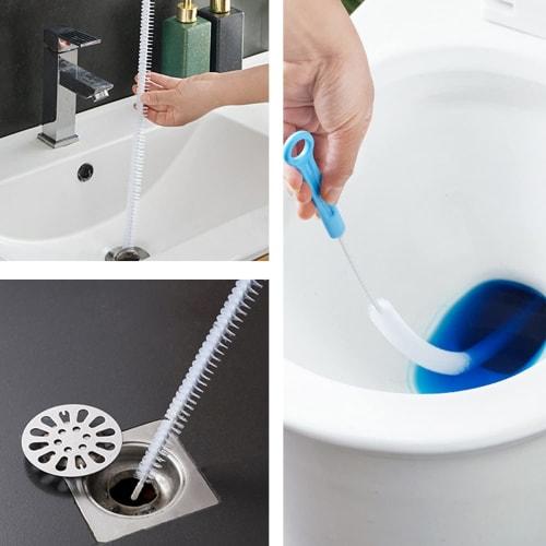 Flexible Pipe Cleaning Brush, Bendable, Long, Thin Brush, Pipe Cleaner Brush, Hair Clog Removal Tool, Suitable for Kitchen, Bathroom, and Floor Drains