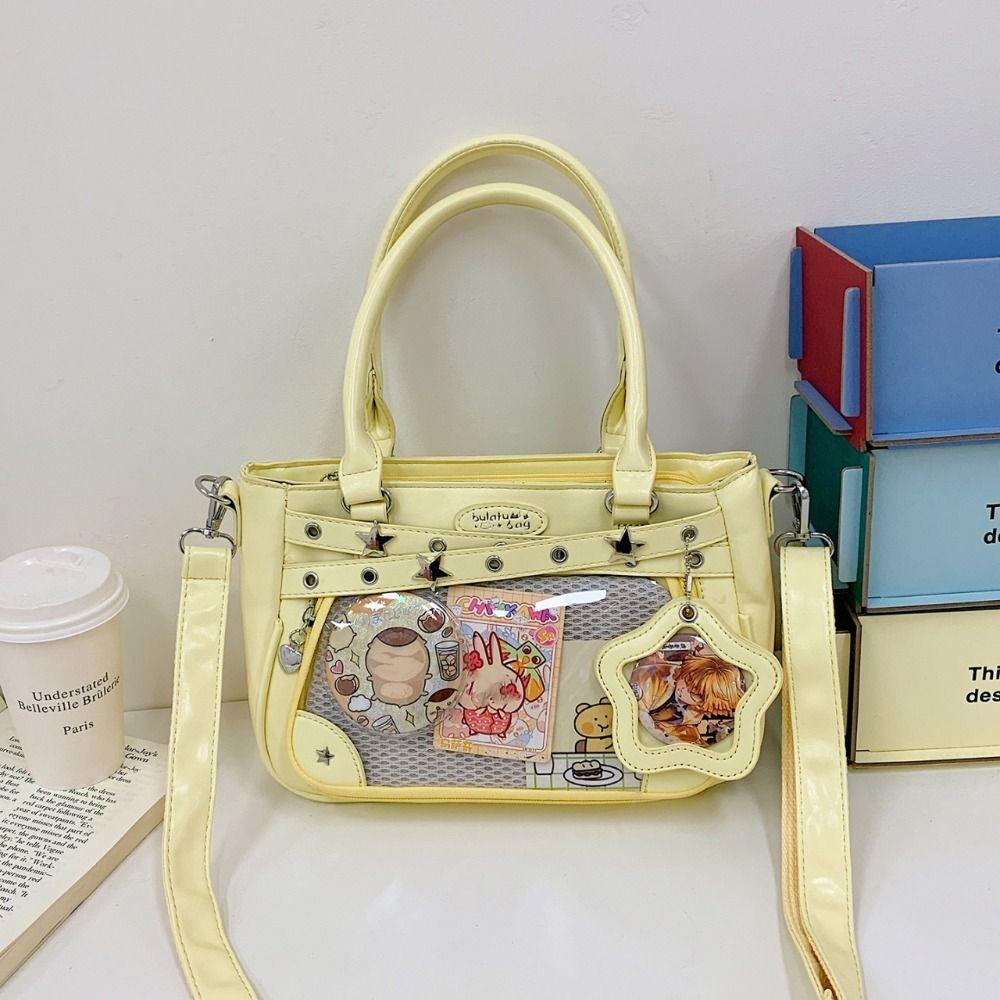 Y2K Hvězda Itabag Nylon PVC Průhledná Taška přes rameno Kreativní JK Uniforma Kabelka Pánská