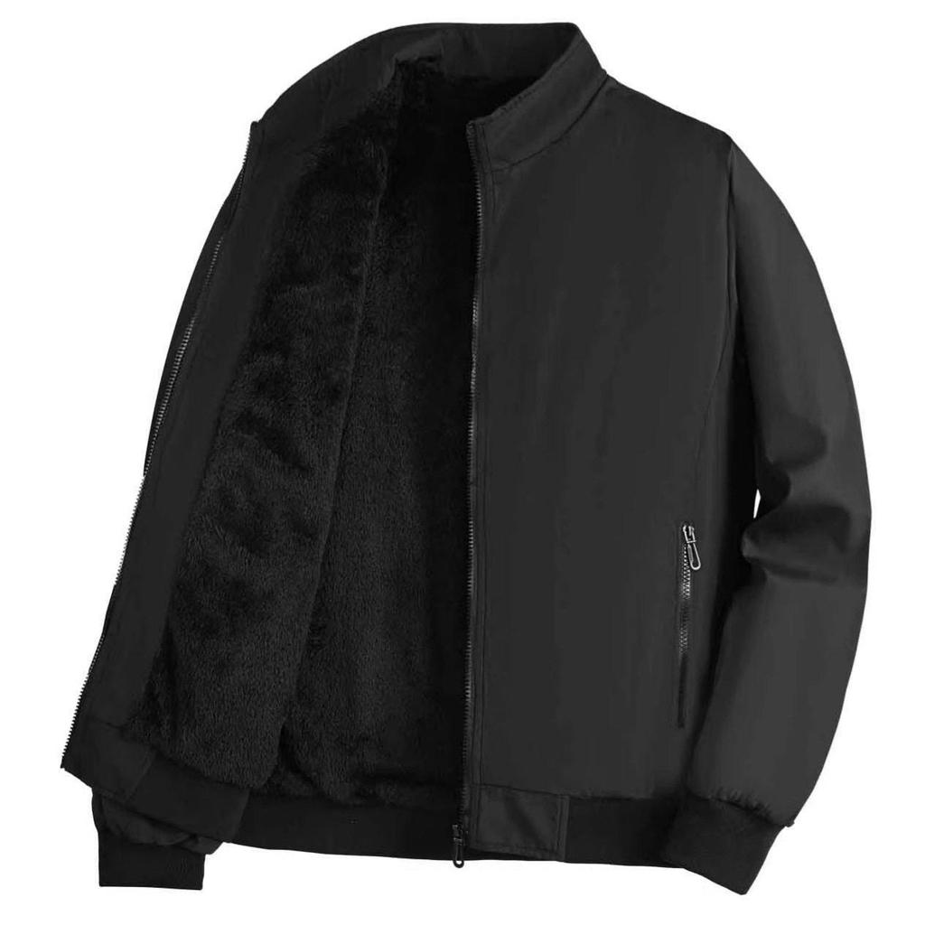 Men's Casual Winter Plus Velvet Stand Collar Jacket