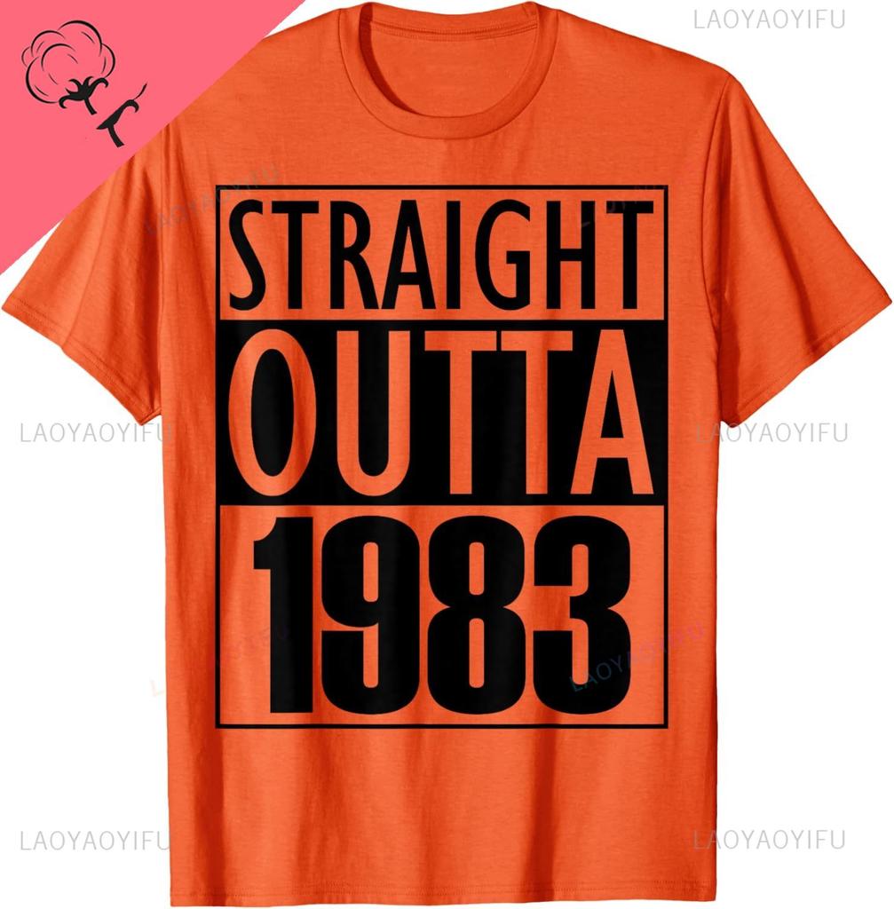 Straight Outta 1983 Birthday Tshirt Unisex And Unisex Short Sleeves Cotton Printed Tshirt Casual Streetwear Ropa Hombre