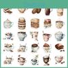 50 DIY Aufklebbare Kaffee-Sticker für Notizbücher, Laptops, Handys und mehr