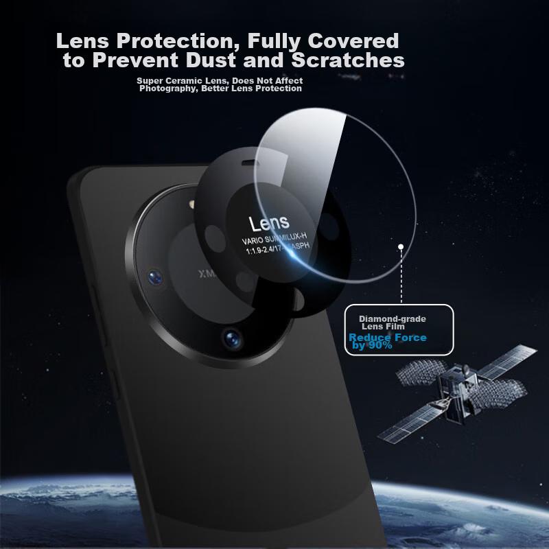 Phone Case for Huawei Mate60 And Mate60E, Color-Block Electroplated Frosted Protective Case with Full Lens Coverage And Shock Protection, Black