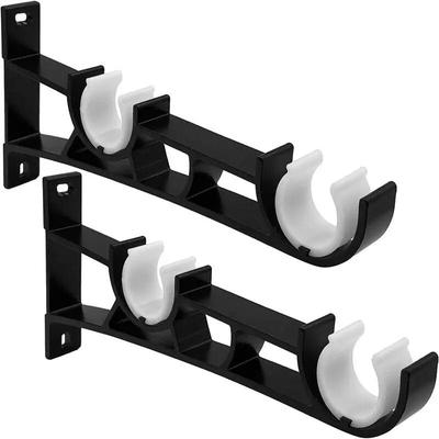 2PCS Curtain Rod Brackets Double Bracket Curtain Rod Hangers Wall Bracket Hook Aluminum Alloy Curtain Rod Hangers New