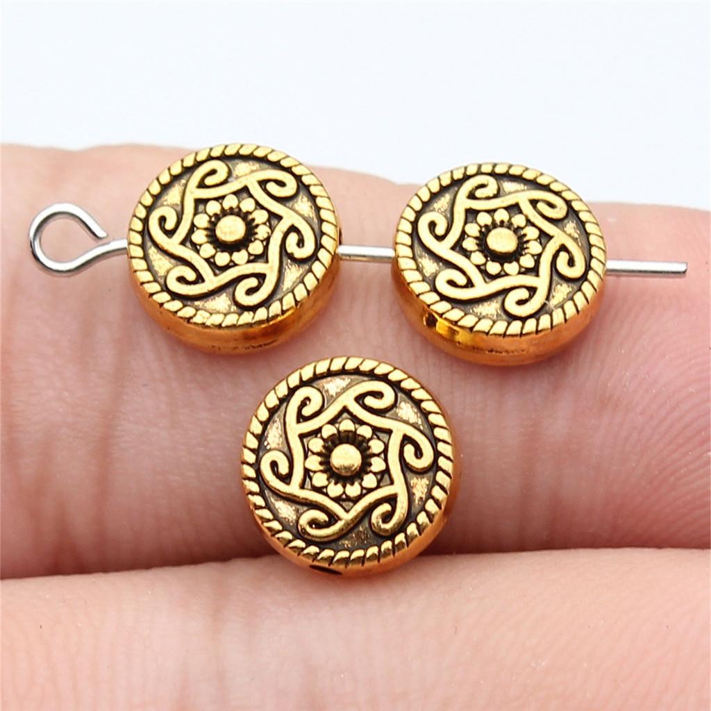 Geometric Small-Hole Spacer Beads Mini Antique Bronze Zinc Alloy Jewelry Making Fix Bead Position Style Bead Spacers